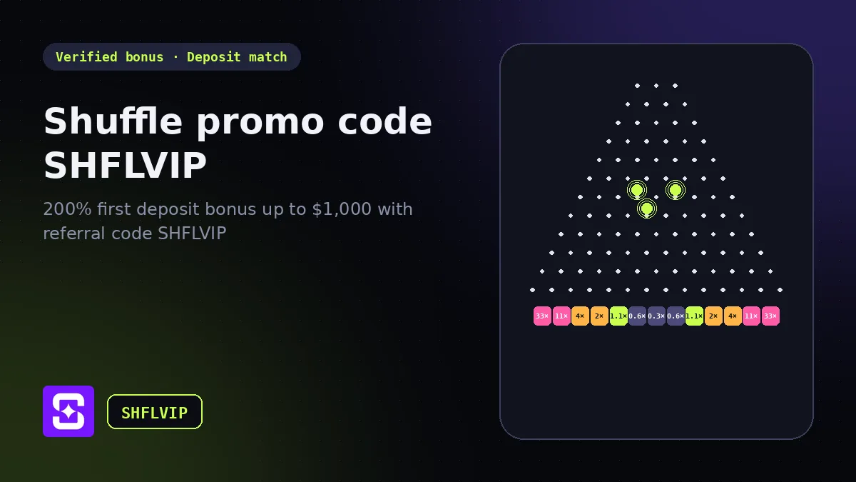 Shuffle promo code SHFLVIP – 200% deposit bonus up to $1,000